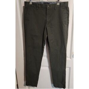 Banana Republic Men's Mason Chino Khaki Flat Front‎ Pants Green 31x28